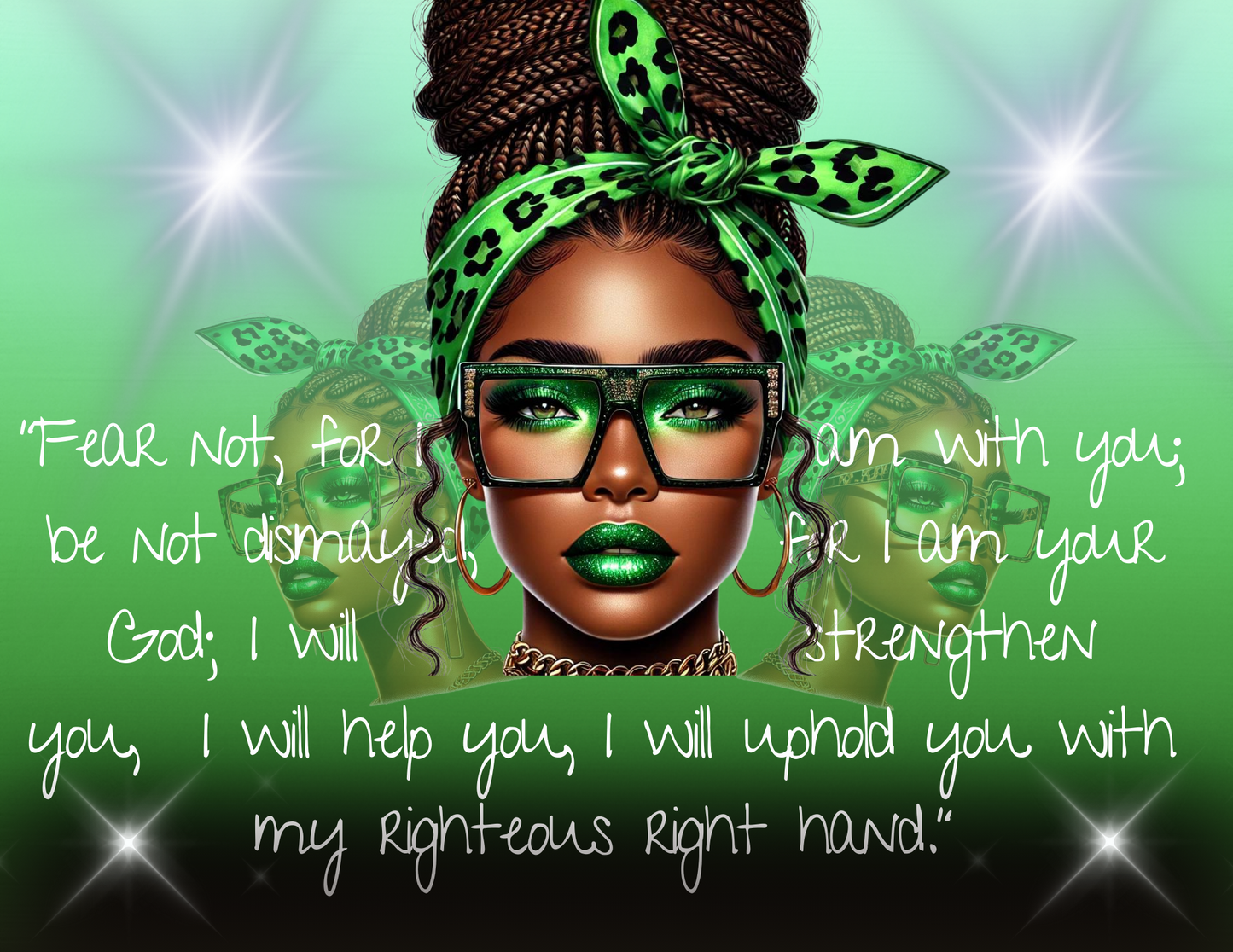 Isaiah 41:10 Green Girl Tumbler