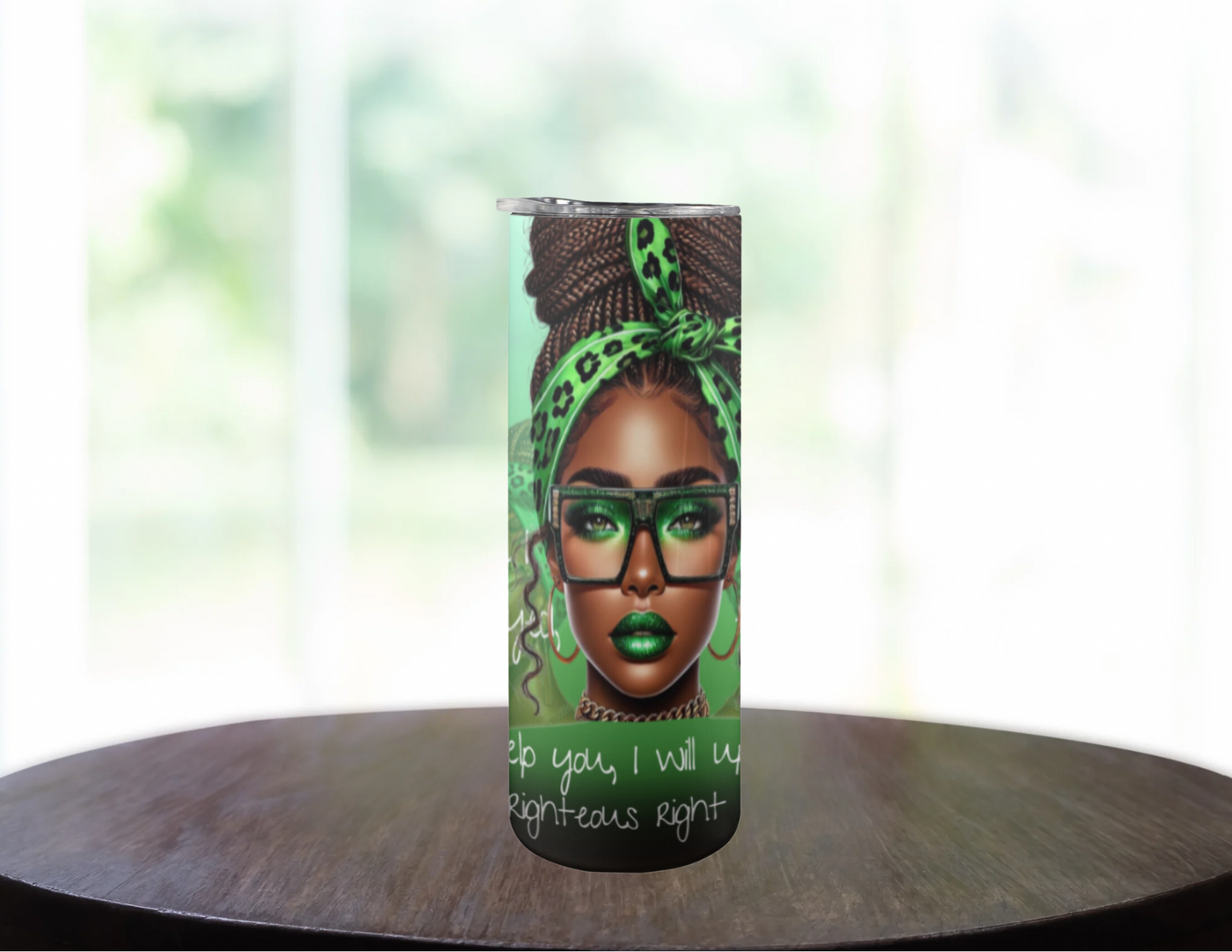 Isaiah 41:10 Green Girl Tumbler