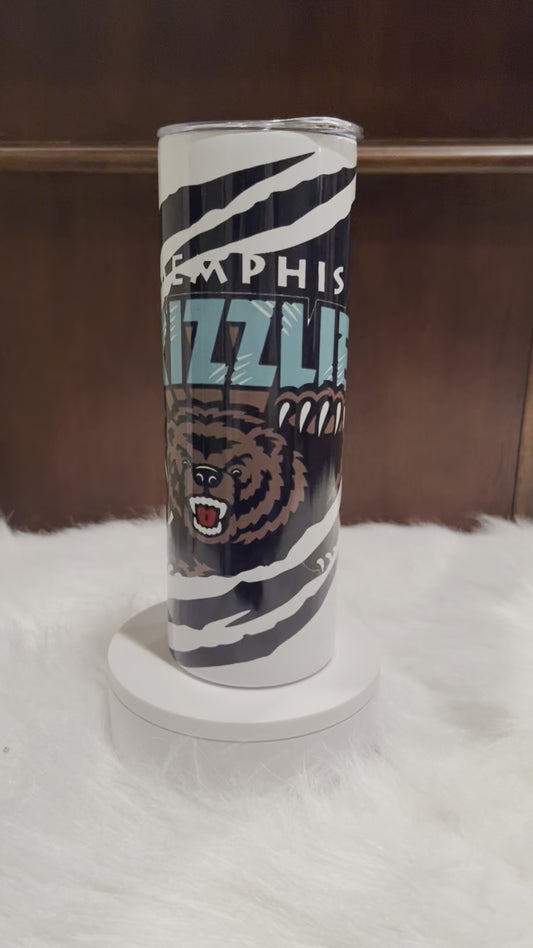 Memphis Grizzly 20 oz Skinny Tumbler